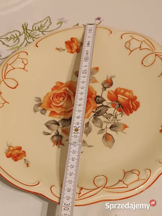 Patera Schumann pomarańczowa róża Porcelana i szkło Gorlice