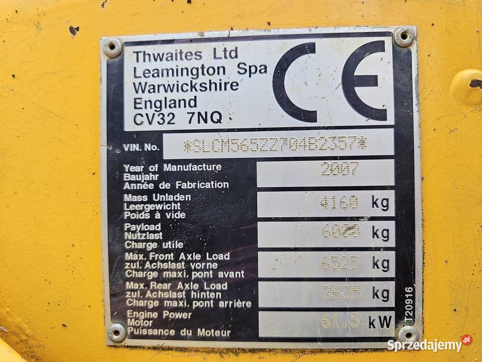 Thwaites 6000 4x4 Wozidło budowlane THWAITES 6T Ropczyce