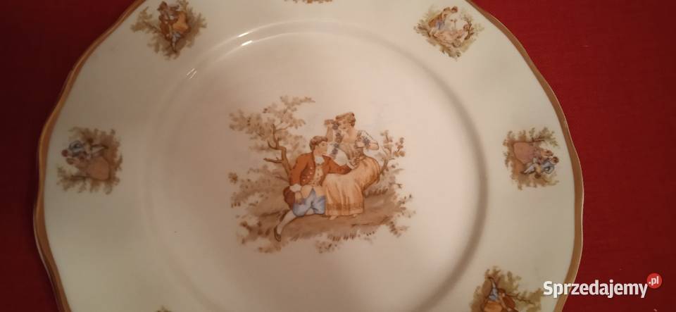 Ozdobny duży talerz z porcelany Świdnica