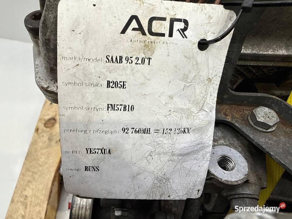 SILNIK B205E Saab 93 93 95 95 20 T TURBO 150 lubelskie Rudka