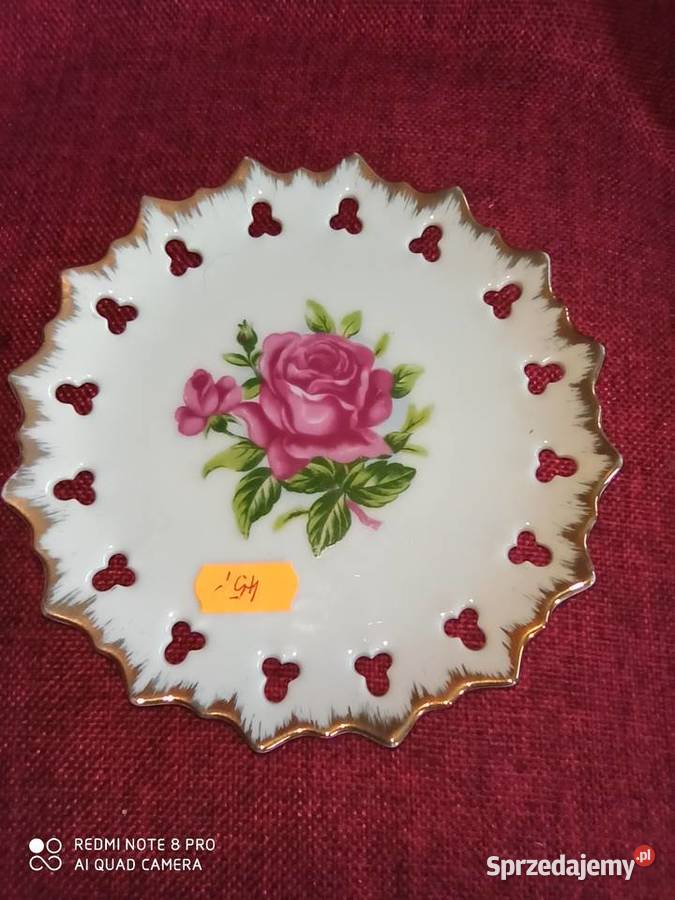 Talerz z różami ażur Do powieszenia Gdańsk