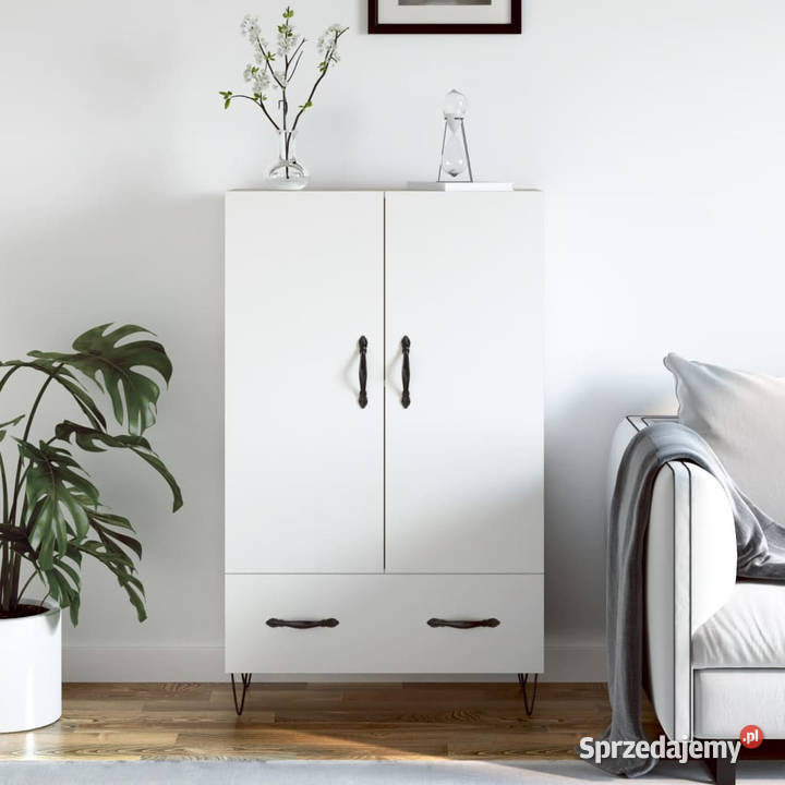 Wysoka szafka biała 695x31x115 materiał Szafki Warszawa