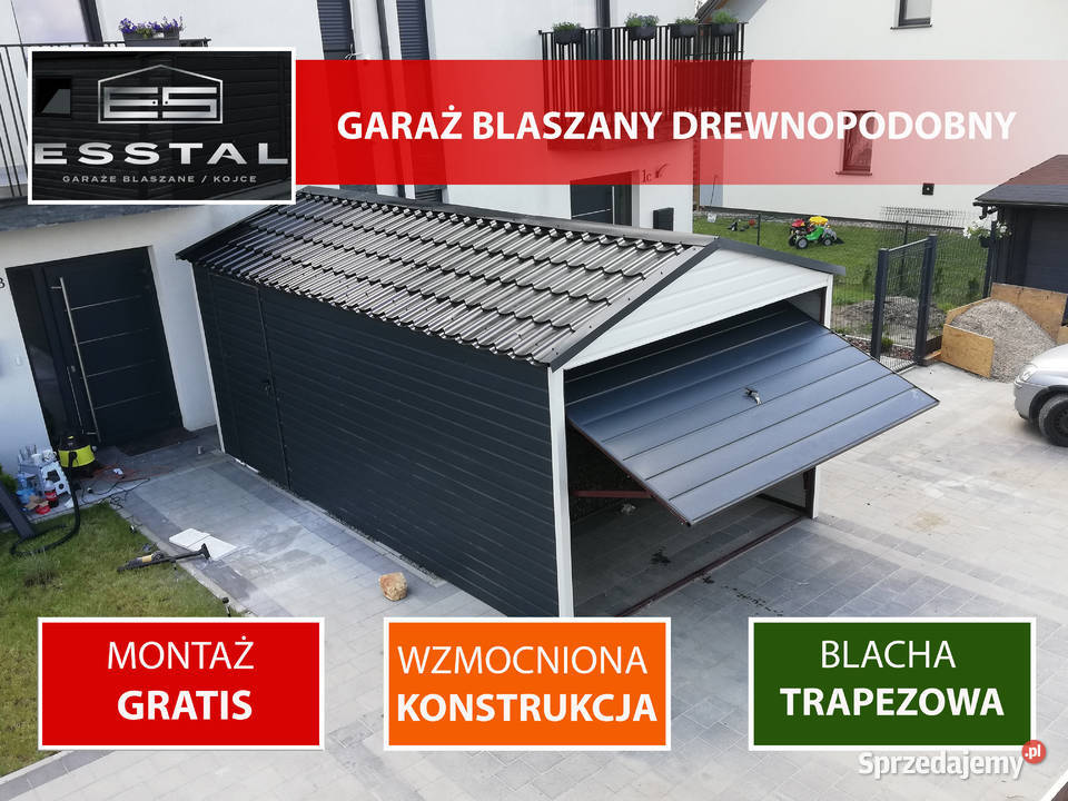 Ładny Garaż Blaszany 3x6 Dach Blachodachówka - ESSTAL