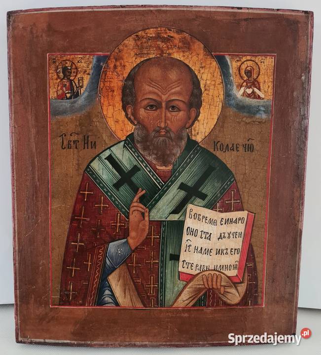 Ikona Święty Mikołaj z Miry XIX wiek 0219 sprzedam