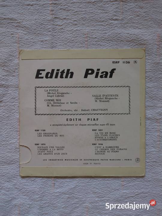 Kolekcja winyli dith Piaf Jasło sprzedam