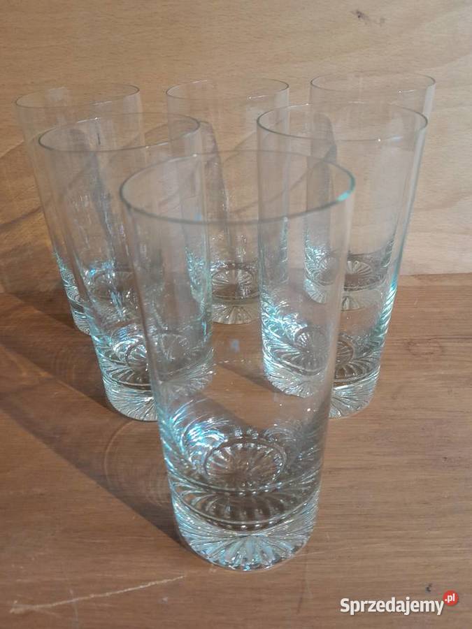 Piękne stare szklanki zestaw 6 zabytek PRL retro Dąbrowa Górnicza
