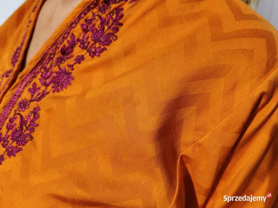 Pomarańczowa tunika Bollywood S 36 kameez haft