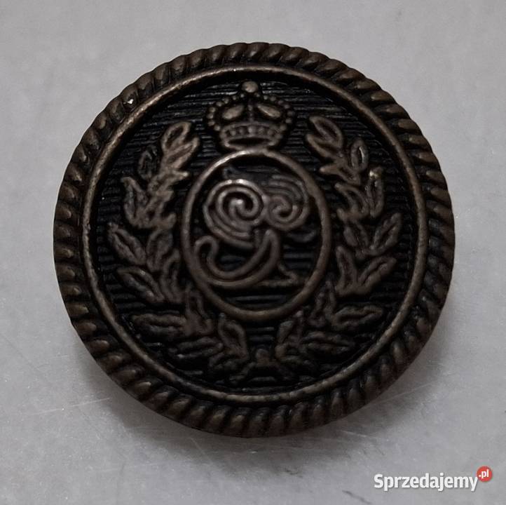 Guzik na stopce Herb liść laurowy korona 20x7mm Czeladź