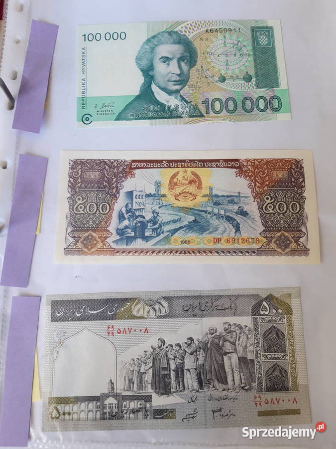 Banknot kolekcjonerski Iran Laos Chorwacja śląskie Ruda Śląska