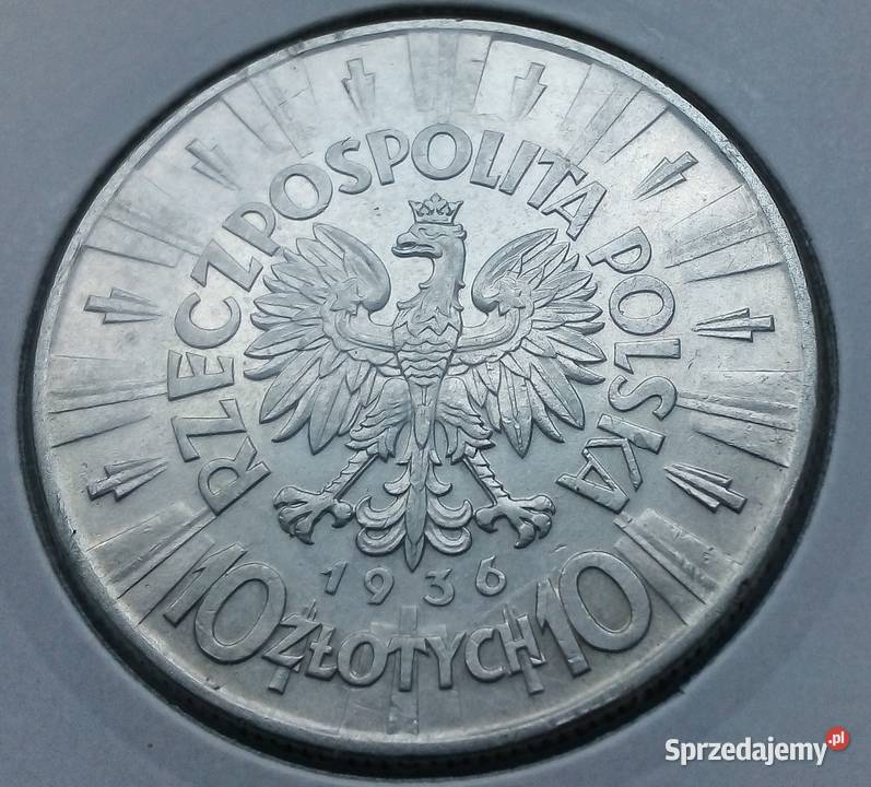 POLSKA10 1936 r SREBRO 750 J PIŁSUDSKI sprzedam