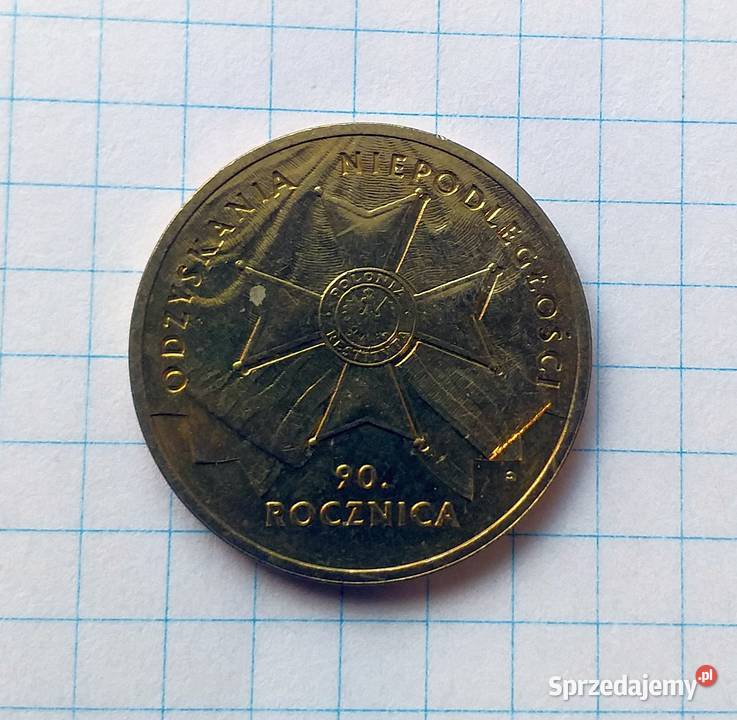 2 ZŁOTE 2008 90 ROCZ ODZYSKANIA NIEPODLEGŁOŚCI Numizmatyka Piszczac