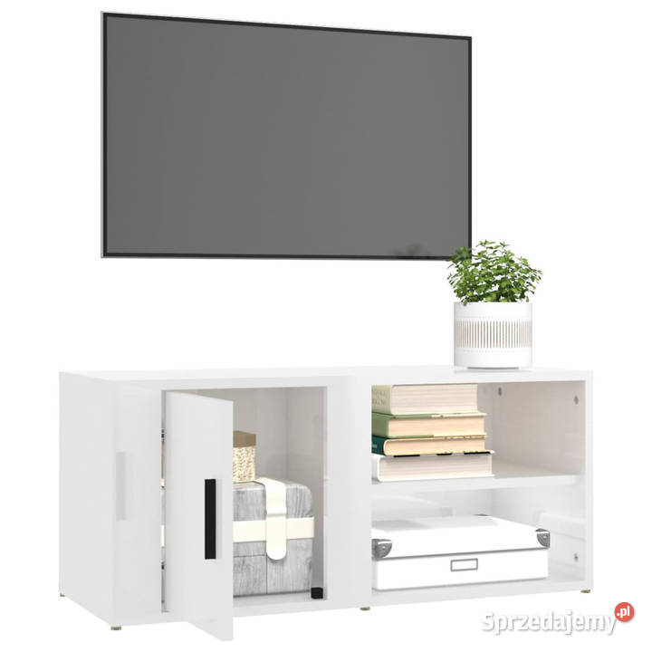 Szafka pod TV wysoki połysk biała 80x315x36 mazowieckie sprzedam