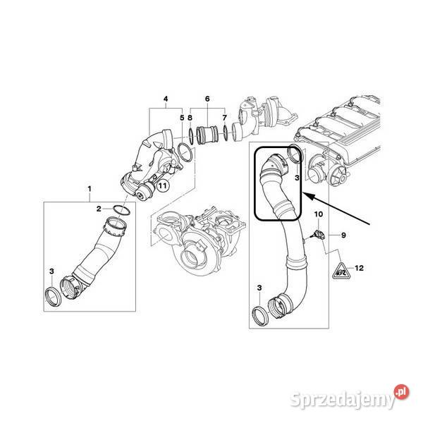 Wąż przewód turbiny BMW 5 E60 525d 530d 535d Włocławek