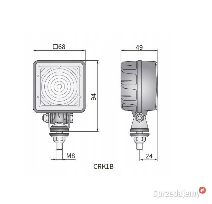 Lampa robocza LED 800 lm przewód 05m WESEM niska Trzciana