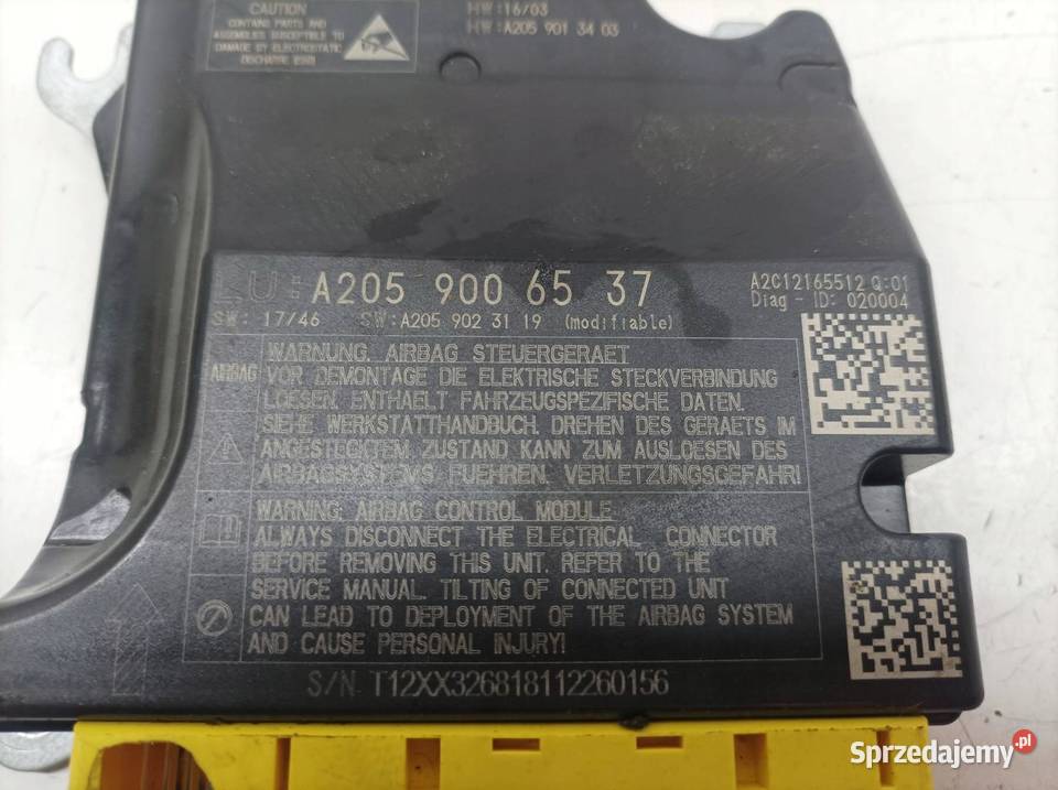 SENSOR AIRBAG A2059006537 MercedesBenz Cklasa IV osobowe sprzedam