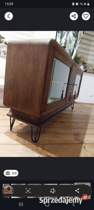 Przedwojenna witryna art deco komoda barek Gdańsk