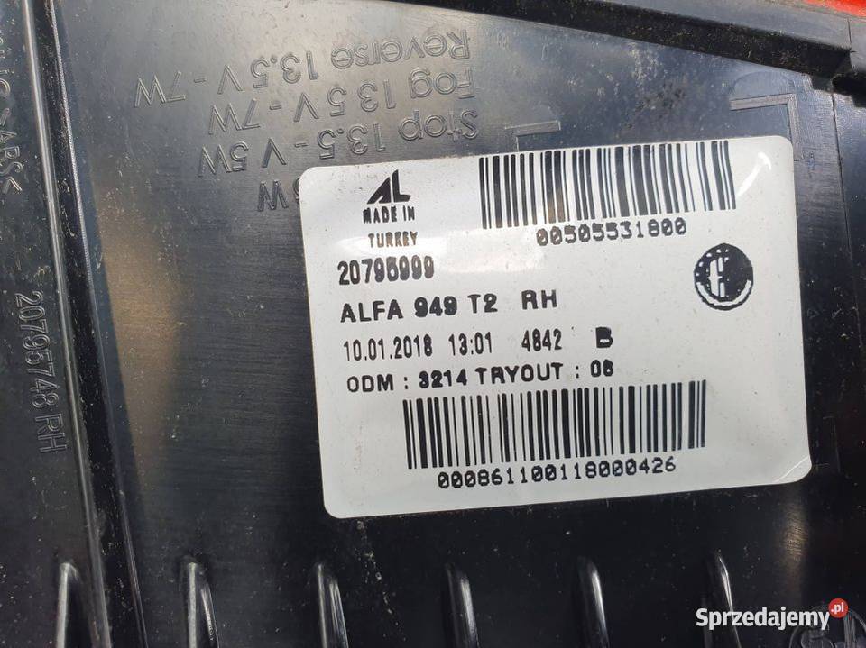 LAMPA PRAWA TYŁ ALFA ROMEO STELVIO QUADRIFOGLIO kujawsko-pomorskie