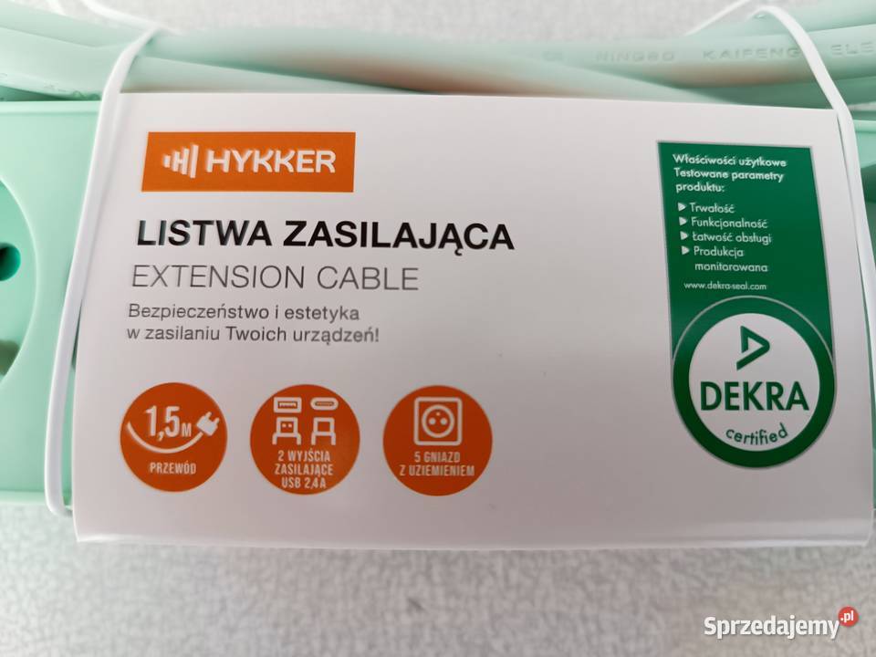 Listwa zasilająca Hykker 15m 5 gniazd 2xUSB 12 W Kędzierzyn-Koźle