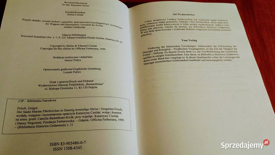 Der Sankt Marien Pfarrkirchen in Dantzig Rok wydania 1999