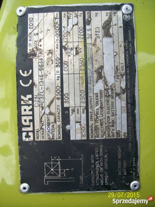 Wózek widłowy Clark model C25L z gwarancją Maszyny budowlane podkarpackie Dębica