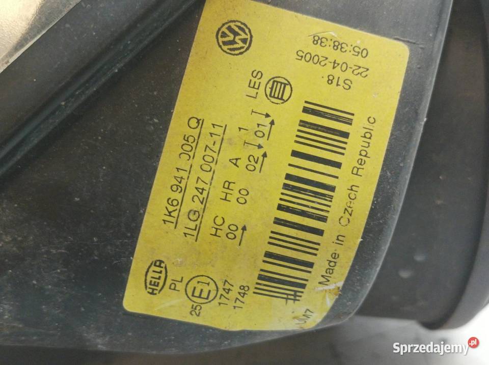 LAMPA PRZÓD LEWA EU USZKODZONA 1K6941005Q VW