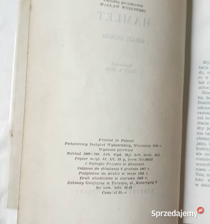 William Shakespeare Hamlet PIW 1968 Wyd I Edycja Koźminek