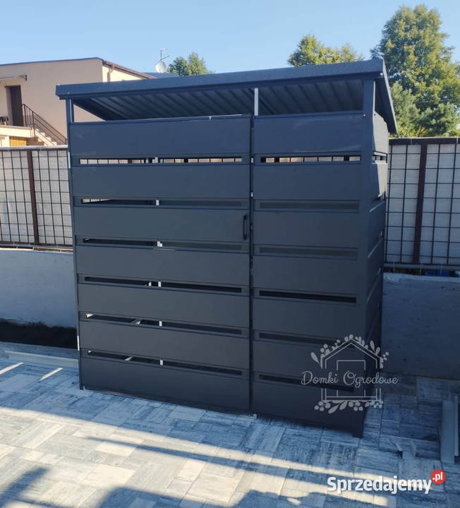Wiata śmietnikowa spad tył 15x05m Antracyt Cieszyn