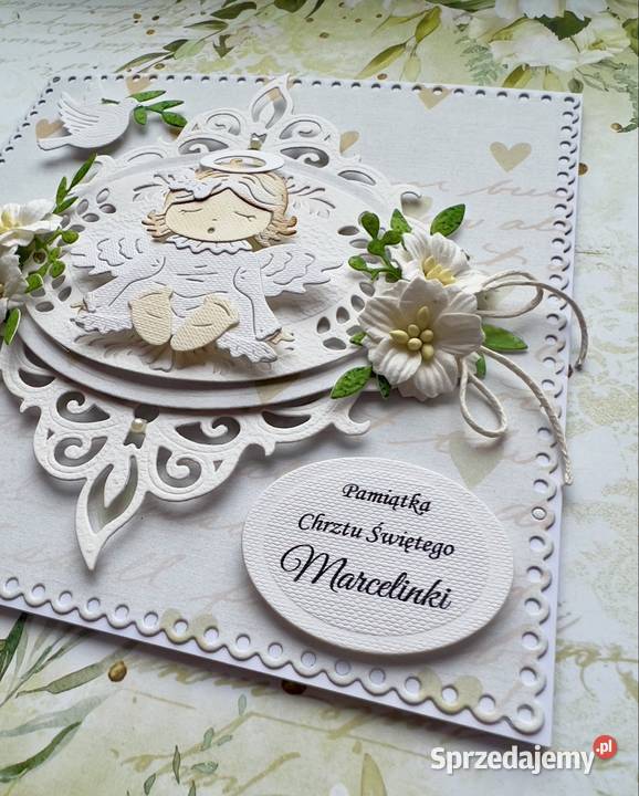 Personalizowana Kartka na Chrzest ręcznie