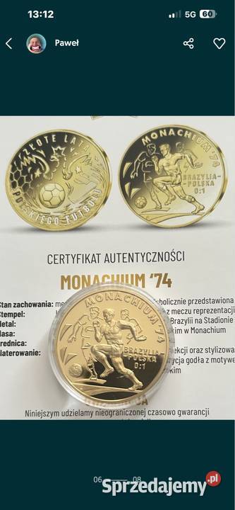 Kolekcjonerskie wydanie medali platerowanych mazowieckie Warszawa