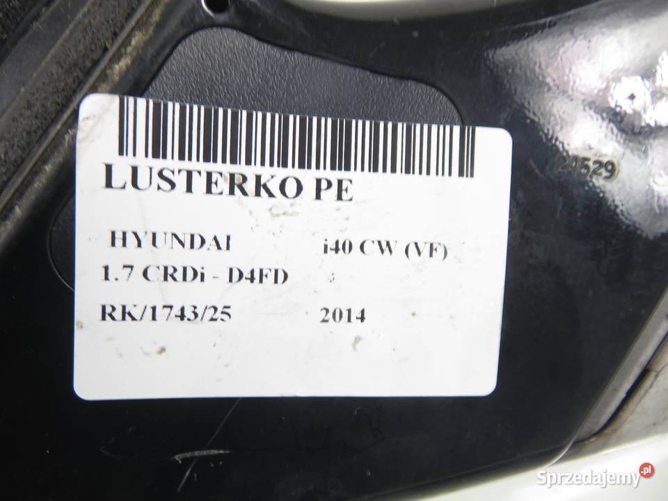 LUSTERKO PRAWE HYUNDAI i40 CW VF N3S 8 PINÓW osobowe