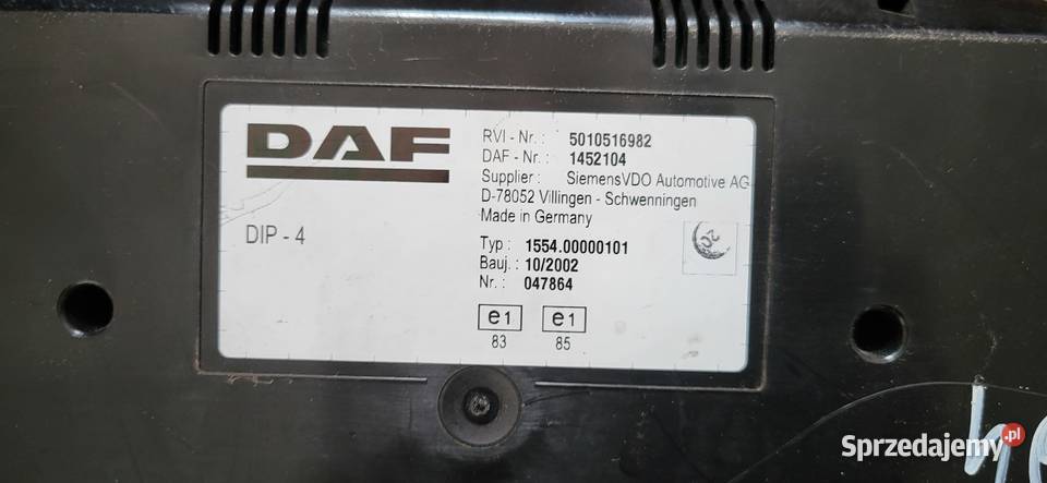 LICZNIK ZEGARY PRĘDKOŚCIOMIERZ DAF LF 4455 Mojusz