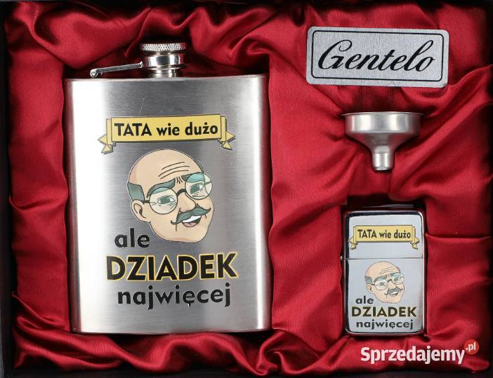 Piersiówka z Nadrukiem Dziadka Tata wie dużo ale sprzedam