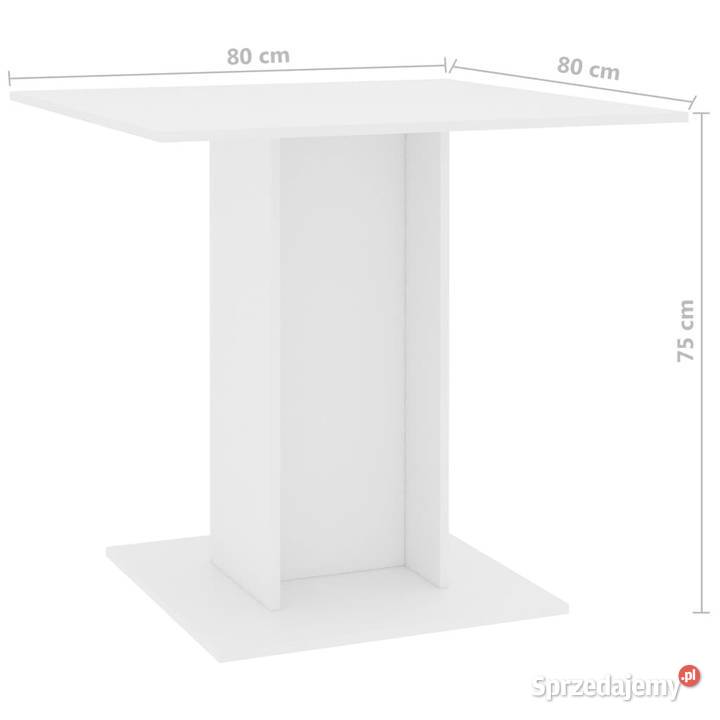 Stół jadalniany biały 80x80x75 materiał Stoły
