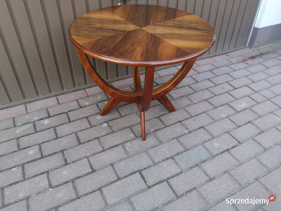 Stolik Typ 682 A ARTDECO PRL Unikat Orzech Antyk
