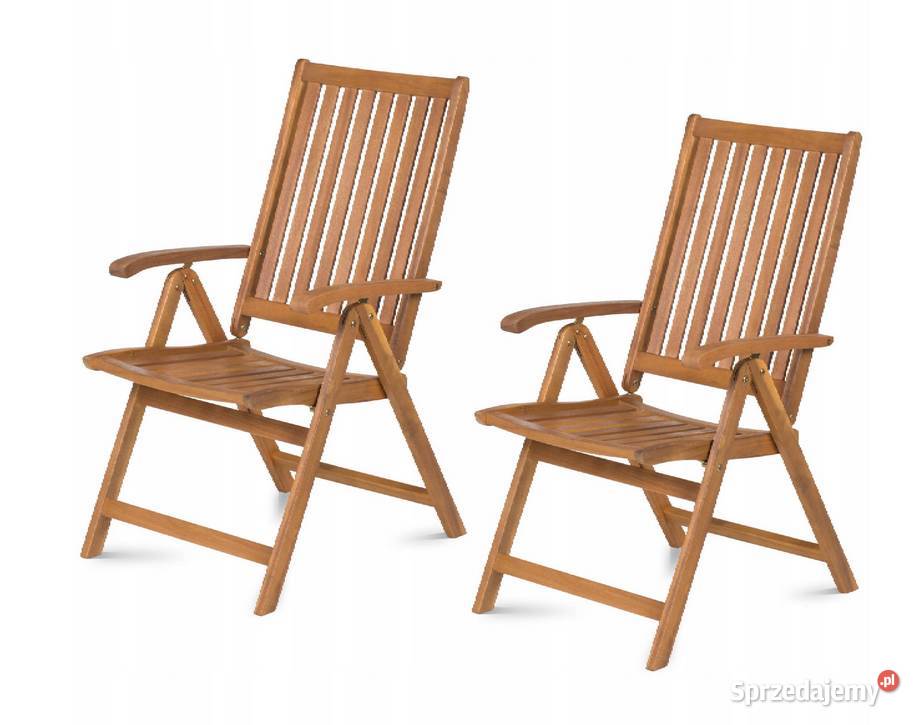 Krzesła ogrodowe drewniane AKACJA 2 sztuki Zestaw