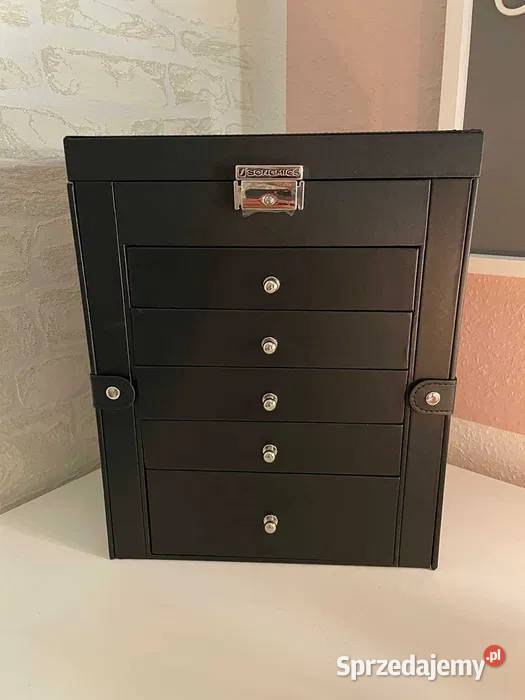 Czarna SKÓRZANA szkatułka na biżuterię SONGMICS Warszawa