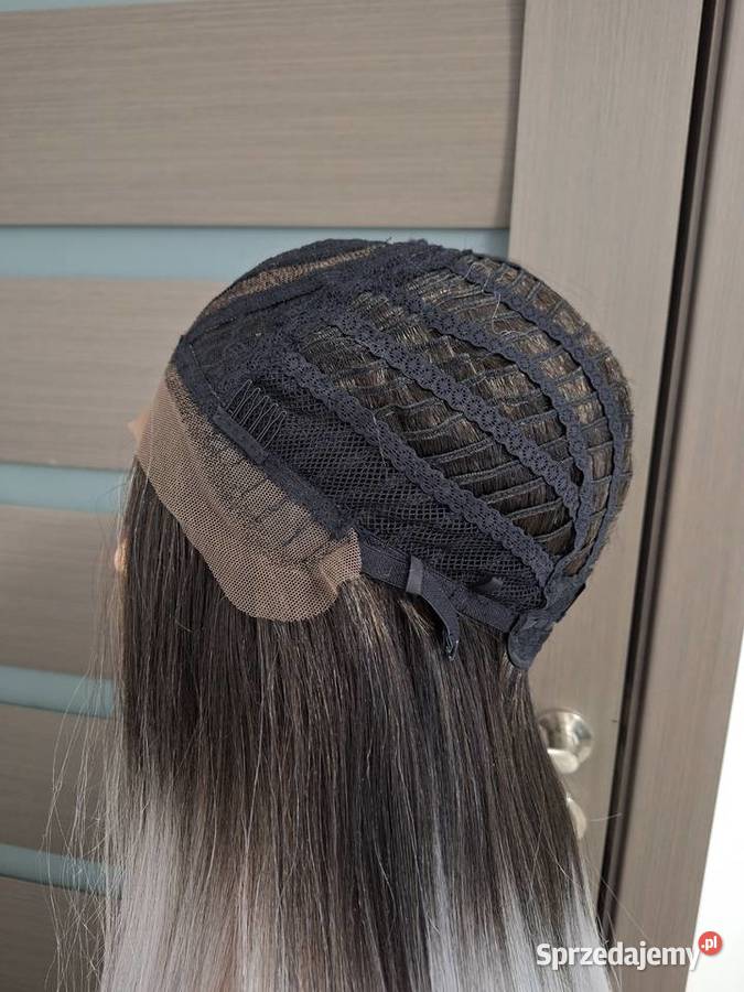 Prosta peruka z koronki blond ombre z warkoczem Nakrycia głowy pomorskie