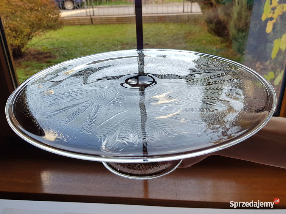 Patera tortownica Kłosy Ząbkowice szkło PRL Porcelana i szkło Dąbrowa Górnicza