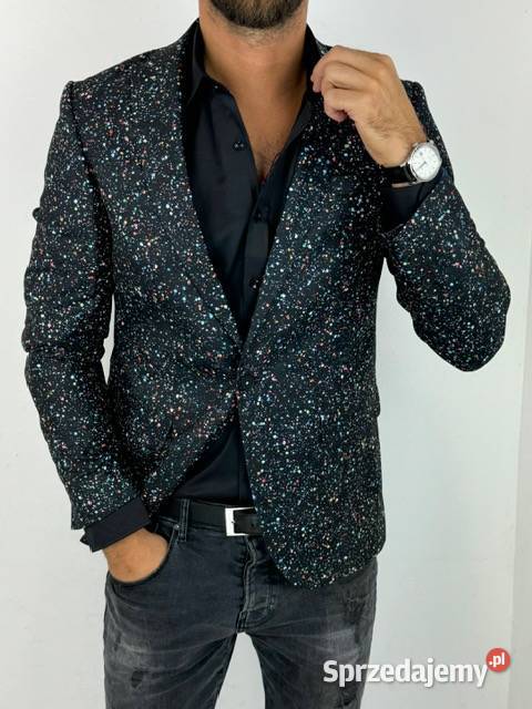 GIOVANNI PERA Marynarka męska D629 kropki Rozmiar L Ostrów Wielkopolski