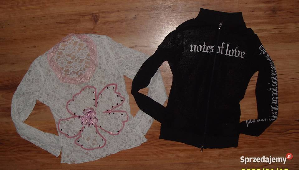 2x Siateczkowe Bluzeczki Zamek Cekiny r 3436 Rawicz