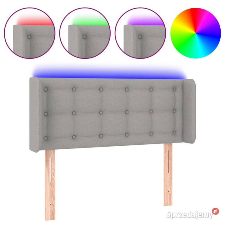 Zagłówek do łóżka z LED jasnoszary 83x16x7888 Warszawa