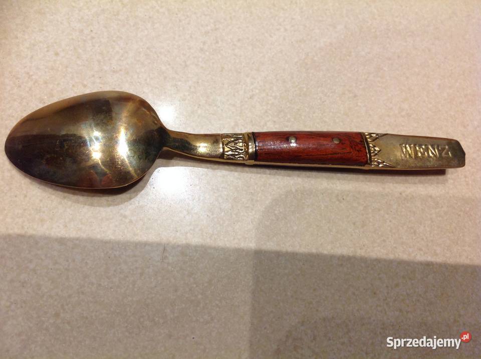 Mała Łyżeczka z Brązu z Drewnem Wiśniowym AGD drobne Nowa Sól