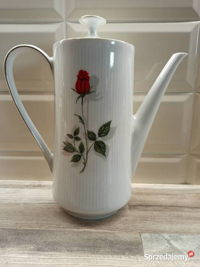 Dzbanek kawa herbata Bavaria Rote rose róże śląskie Zebrzydowice