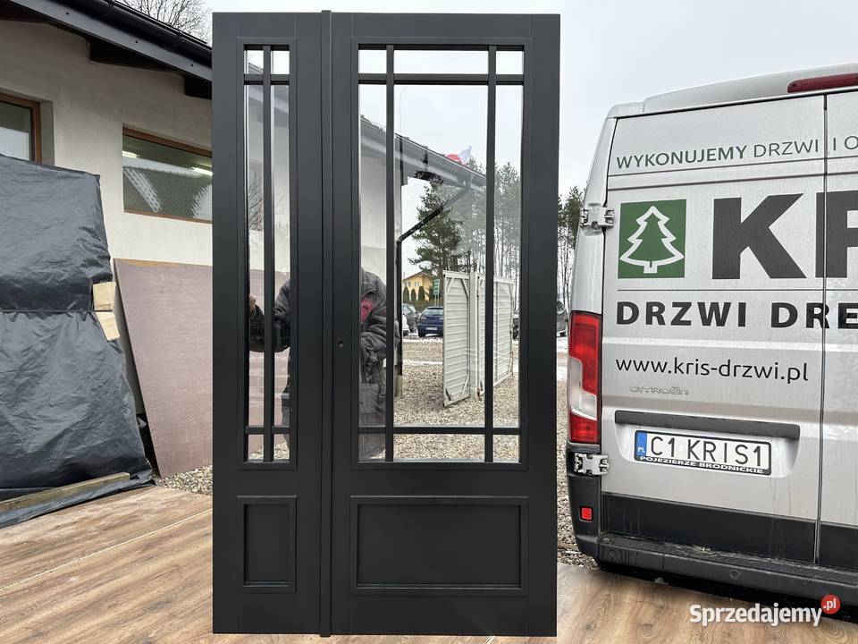 Drzwi drewniane RĘKI czarne bezprzylgowe NA Drzwi i okna Brodnica