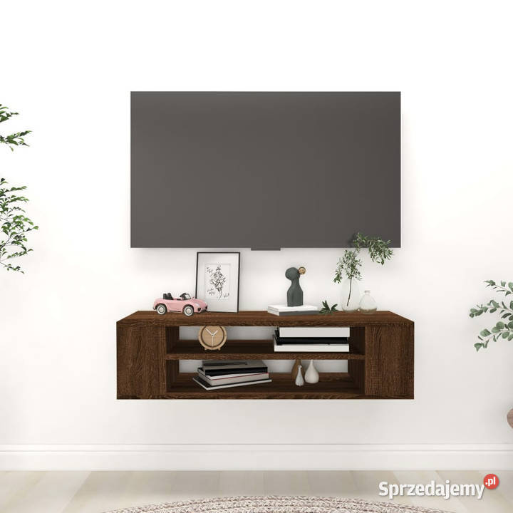 Wisząca szafka pod TV brązowy dąb 100x30x265 Warszawa