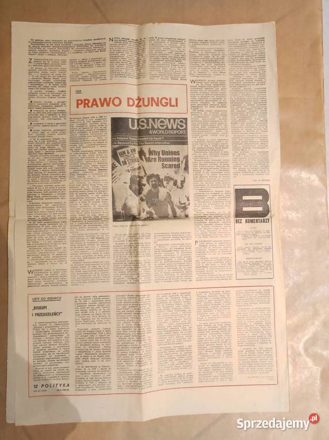 Polityka gazeta czasopismo 1984 42 1433 vintage świętokrzyskie Kielce