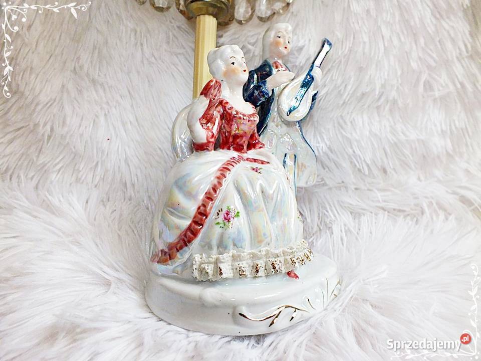 Piękna stara porcelanowa lampka nocna barok Cudo Antyki Żary