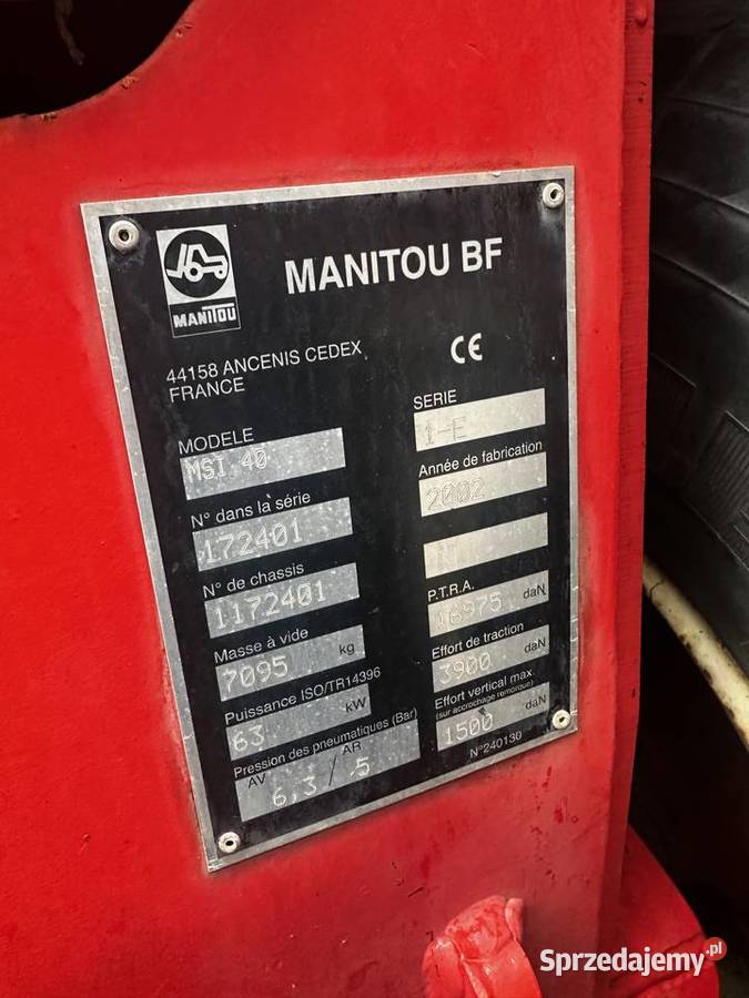 Wózek widłowy terenowy Manitou msi40 diesel Wózki widłowe Wyszków