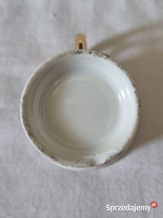 Stara porcelanowa filiżanka do mokki w stylu mazowieckie