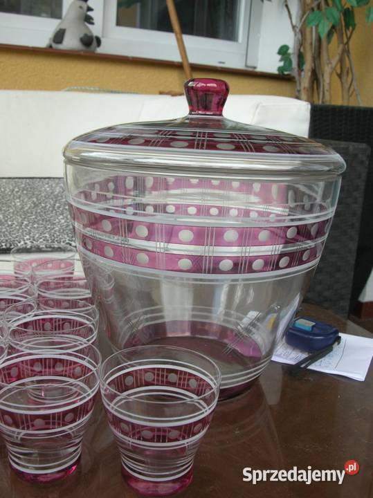 szklana waza do ponczu i szklaneczki Gorzów Wielkopolski